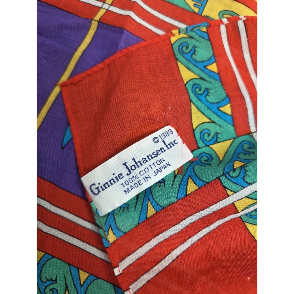 Ginnie Johansen Vintage Square Scarf Native American Southwest Wall Hanging - Picture 8 of 9